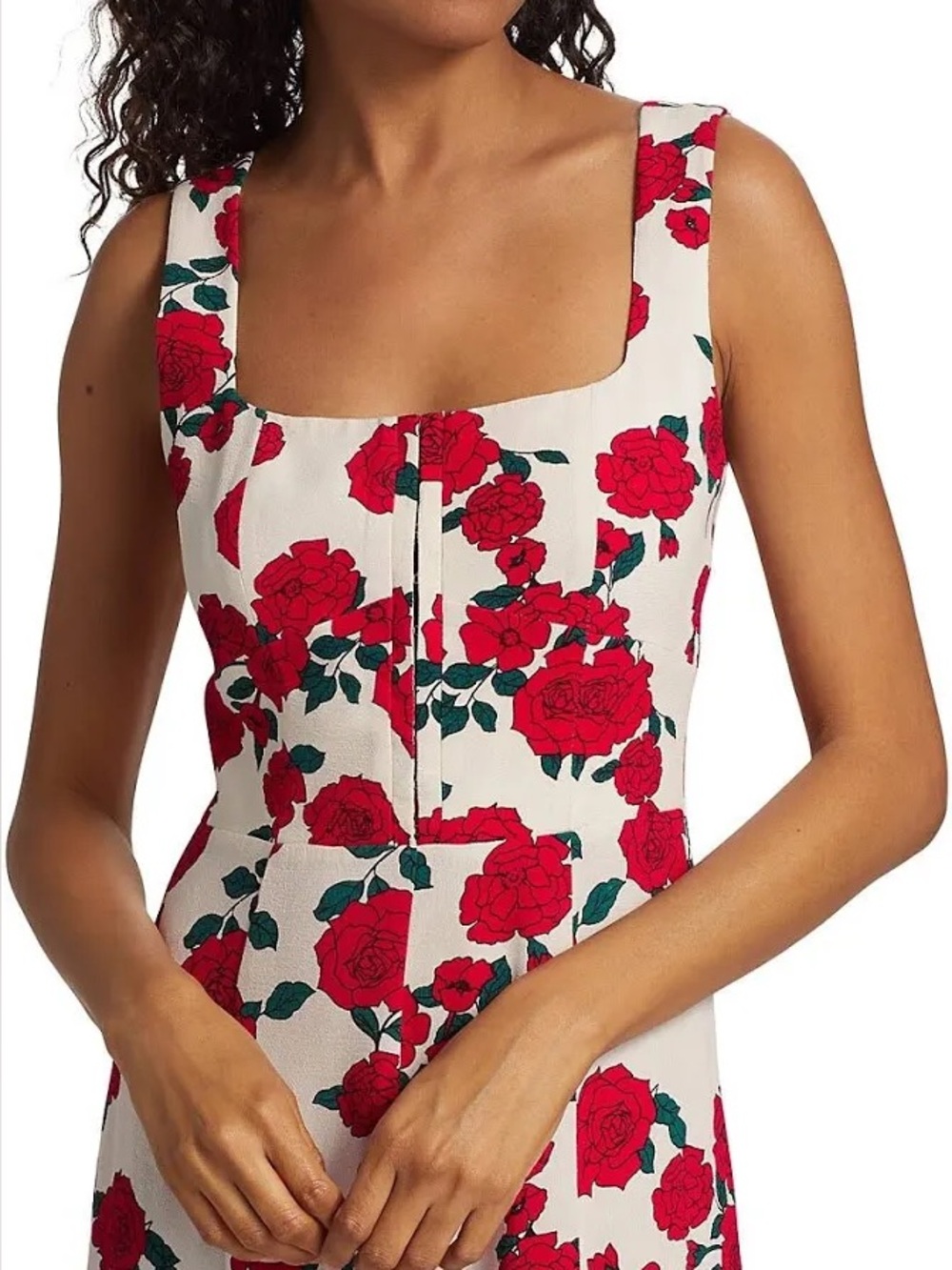 WAYF Floral Sleeveless Dress - Red and White XS